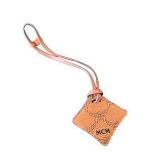 MCM leather air tag holder/ with leather strap, box and Dustbag